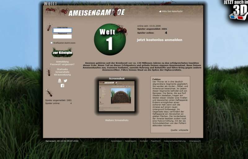 online management games - Ameisengame
