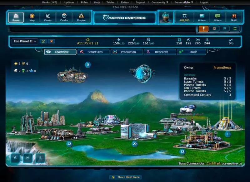 massive multiplayer online games - Astro Empires