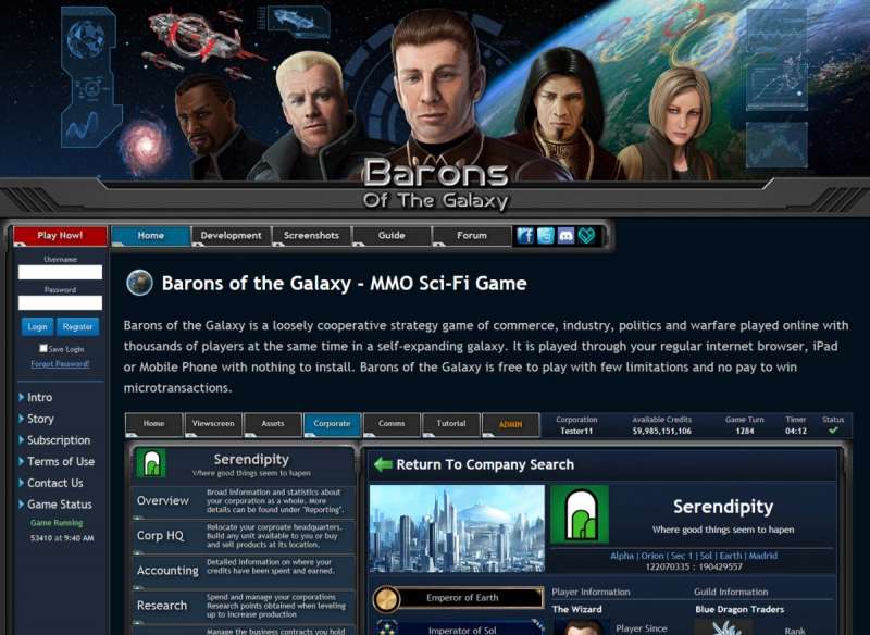 Space Trek - The New Empire online game - Barons of the Galaxy