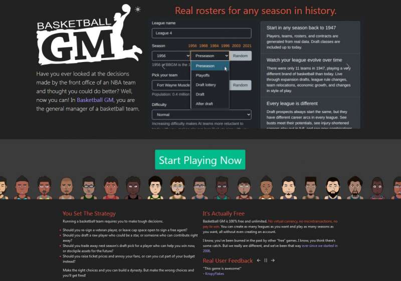 online basketball manager games - Basketball GM