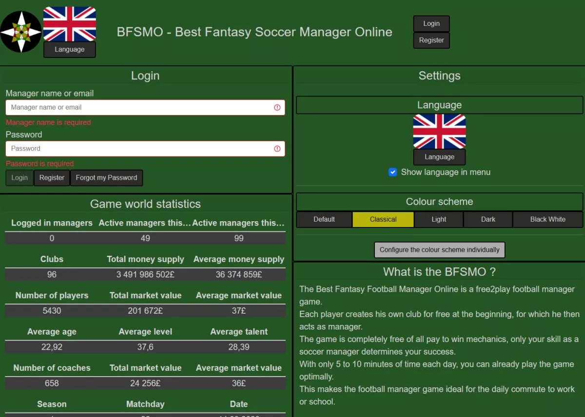 online sport manager games - BFSMO