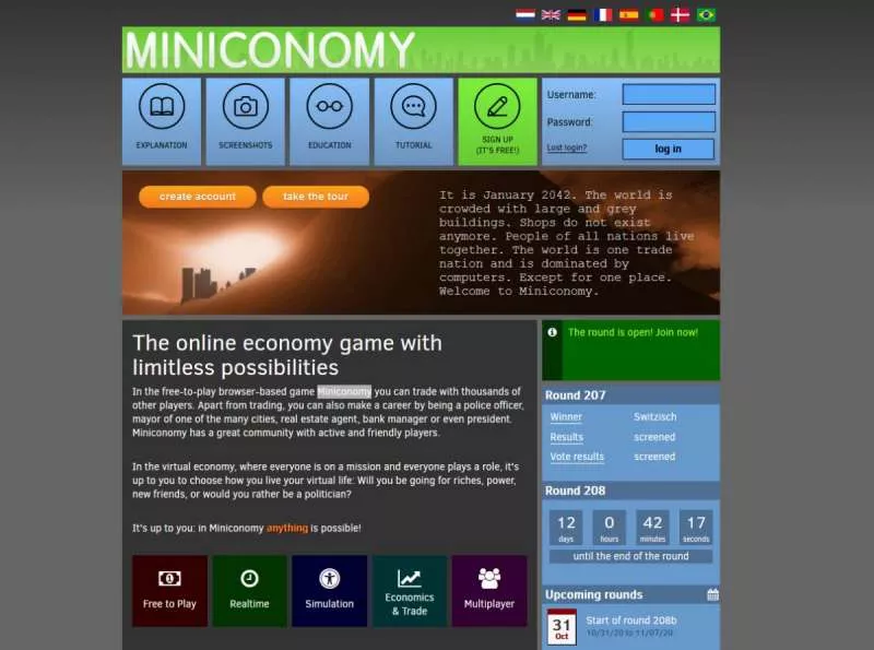 The Outbreak online game - Miniconomy