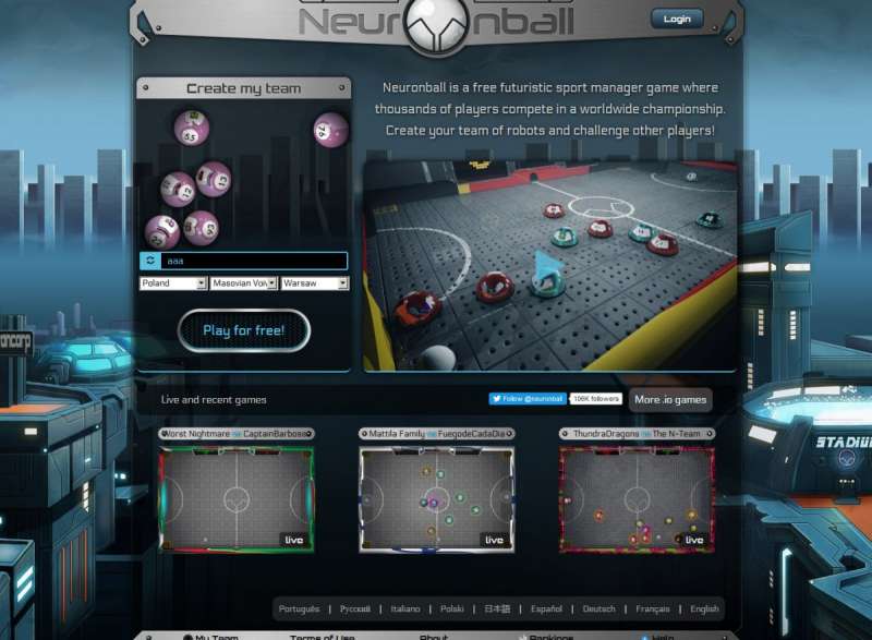Hockey Arena online game - Neuronball