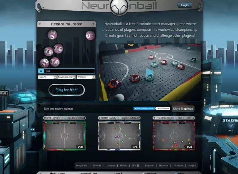 massive multiplayer online games - Neuronball