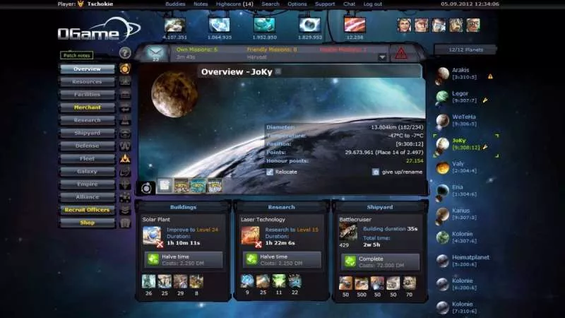 massive multiplayer online games - OGame