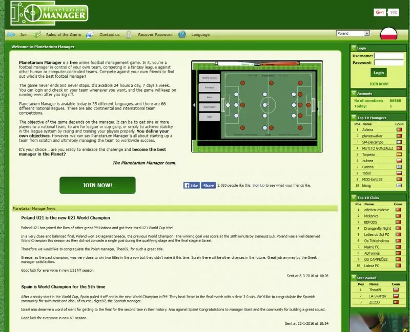 online sport games - Planetarium Manager