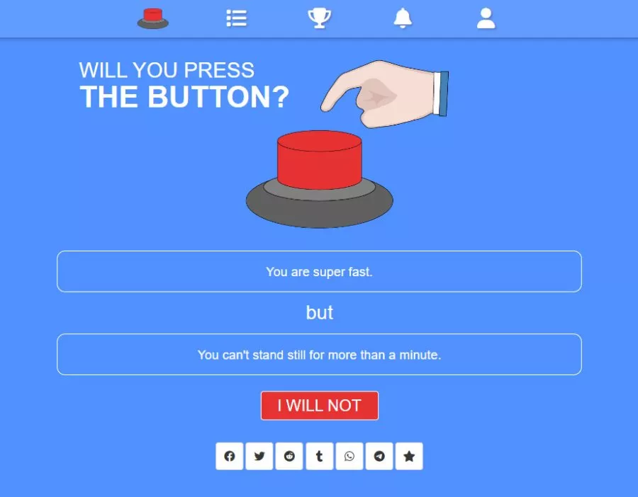 1 player games online - Will You Press the Button?