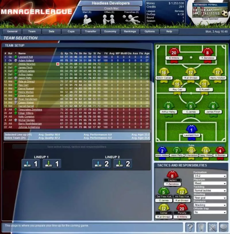 Manager League  2004  online game