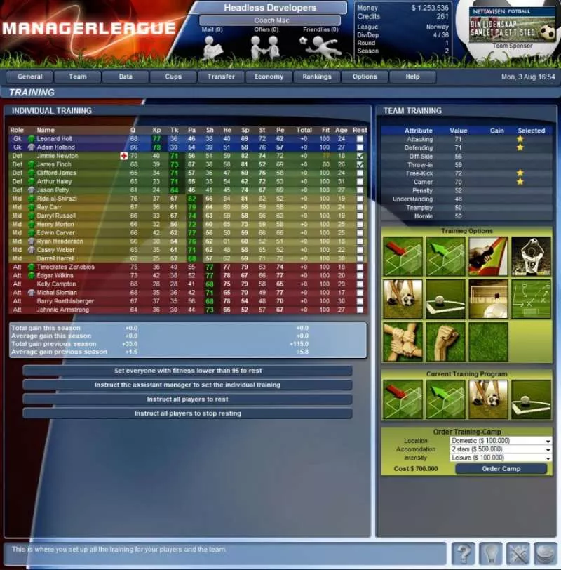 Manager League  2012  online game