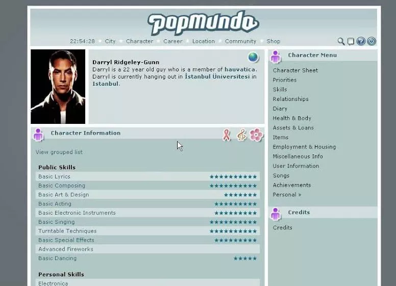 Popmundo  2015  online game