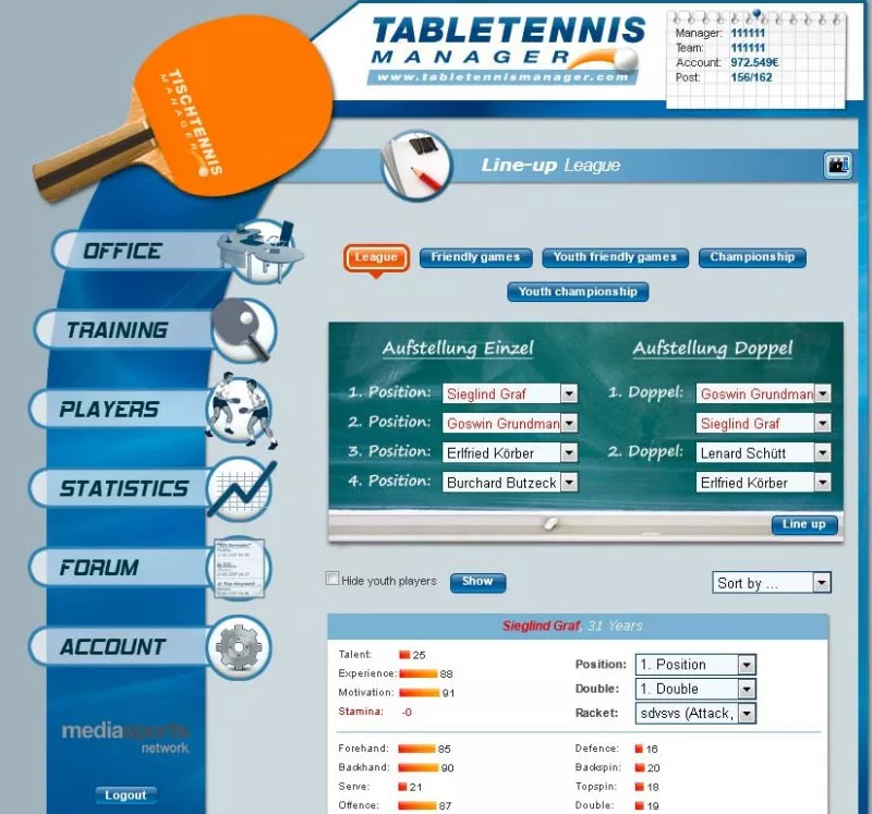 Table Tennis Manager  2012 