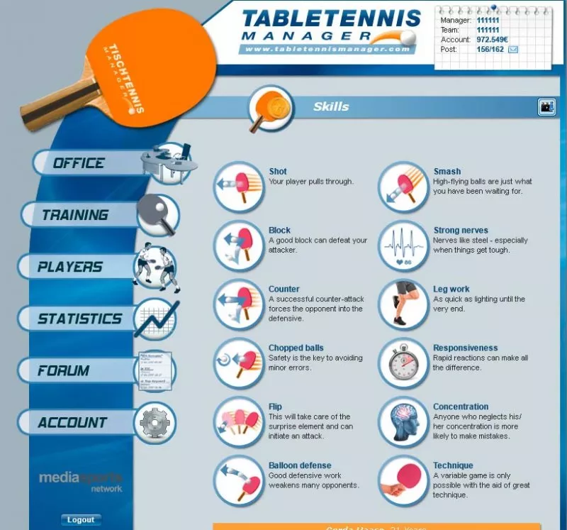 Table Tennis Manager  2016  online game