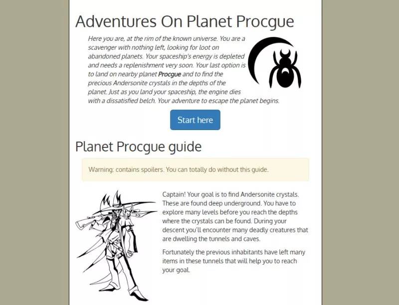 Best free online games - Adventures On Planet Procgue