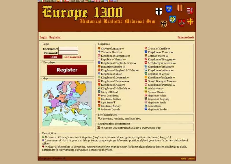 Best free online games - Europe 1300