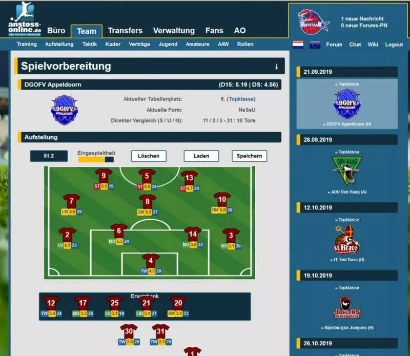 Anstoss Online  2012  online game