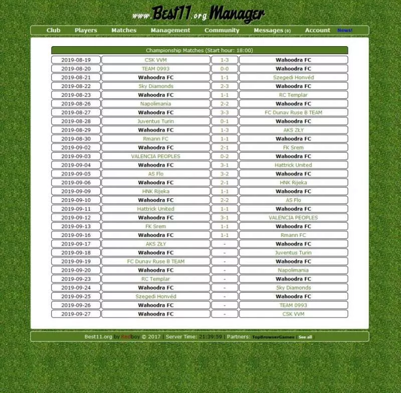 Best 11 Manager  2002  online game