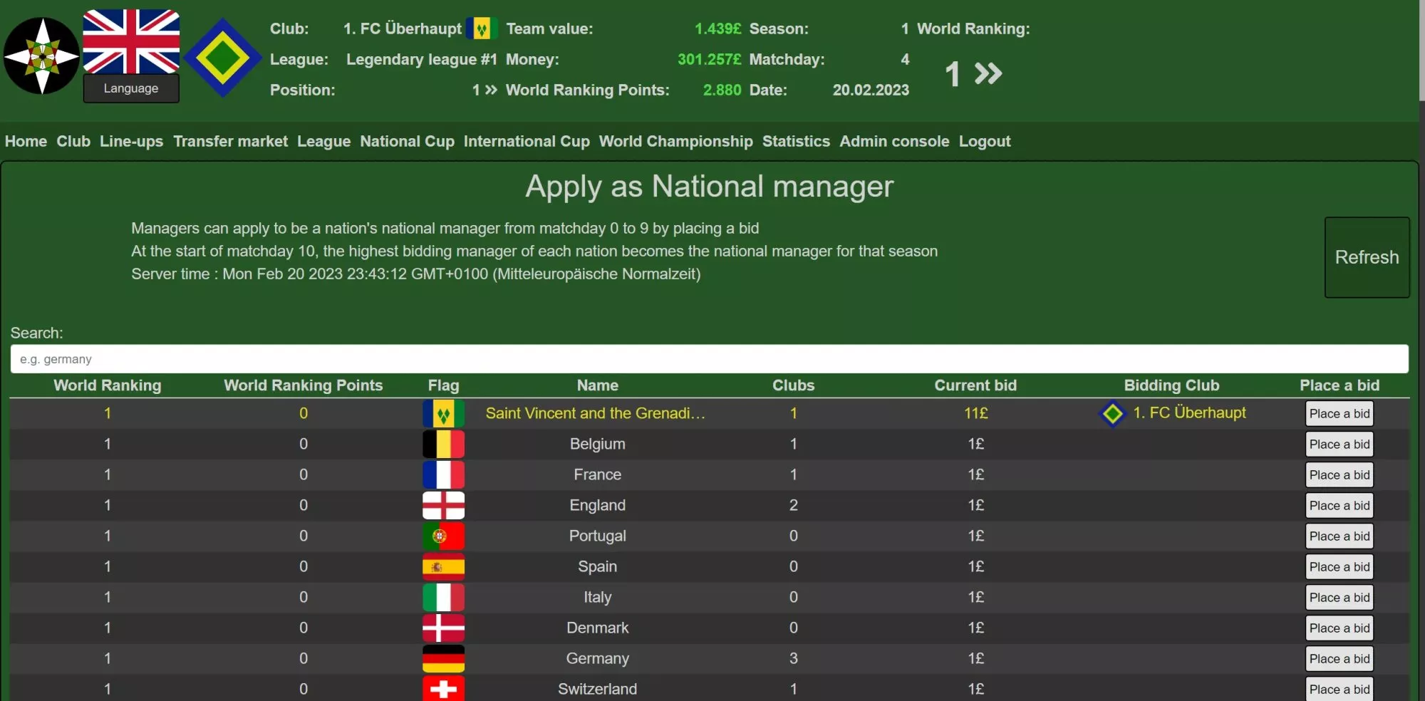 BFSMO Best Fantasy Soccer Manager Online 2023  online game