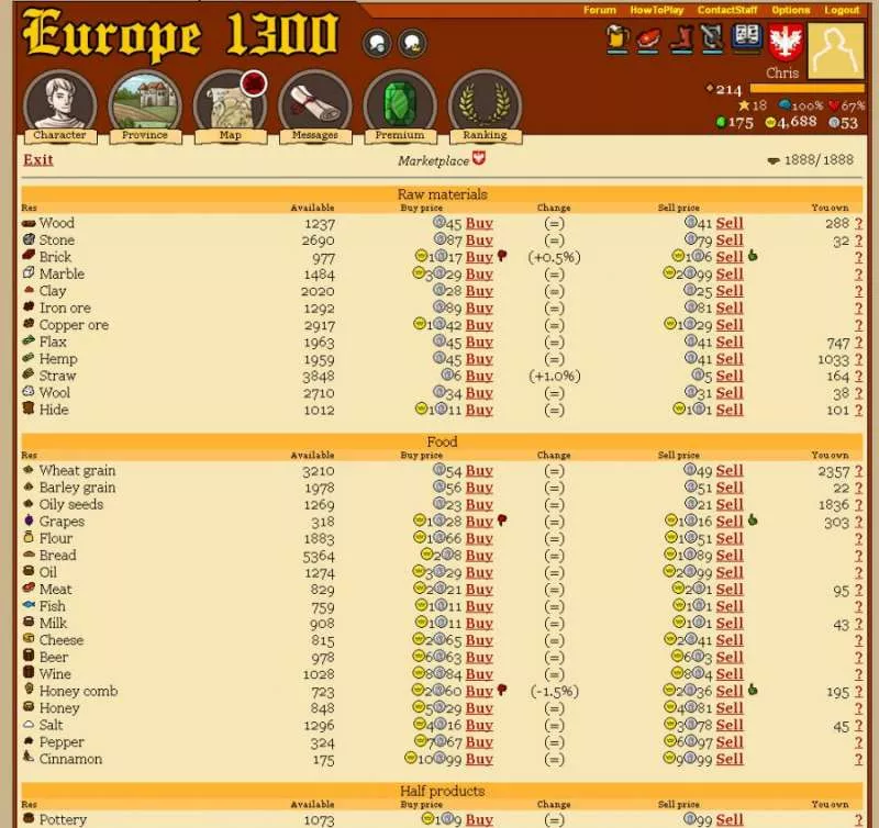 Europe 1300  2014  online game