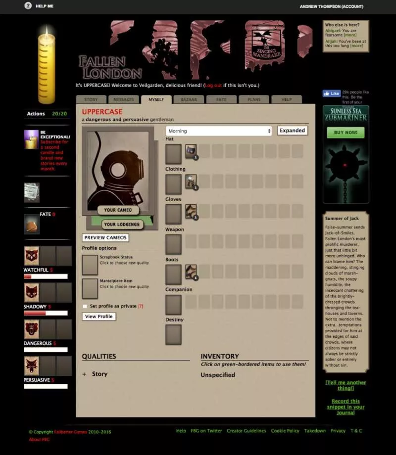 Fallen London  2002  online game