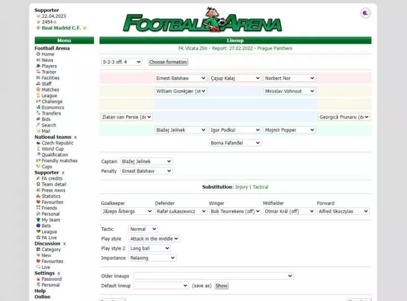 Football Arena  2002  online game