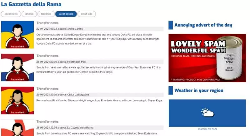 Football-o-Rama  1997  online game