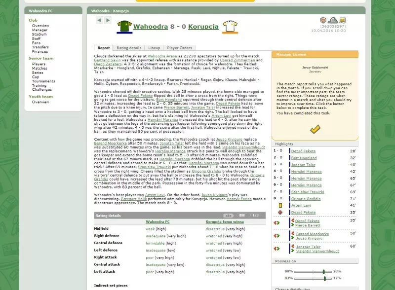 Hattrick Soccer Manager  1997 