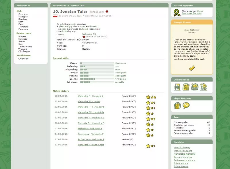 Hattrick Soccer Manager  1997  online game