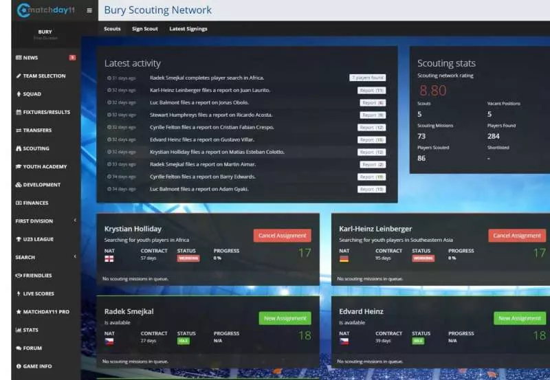 Matchday 11  2016  online game