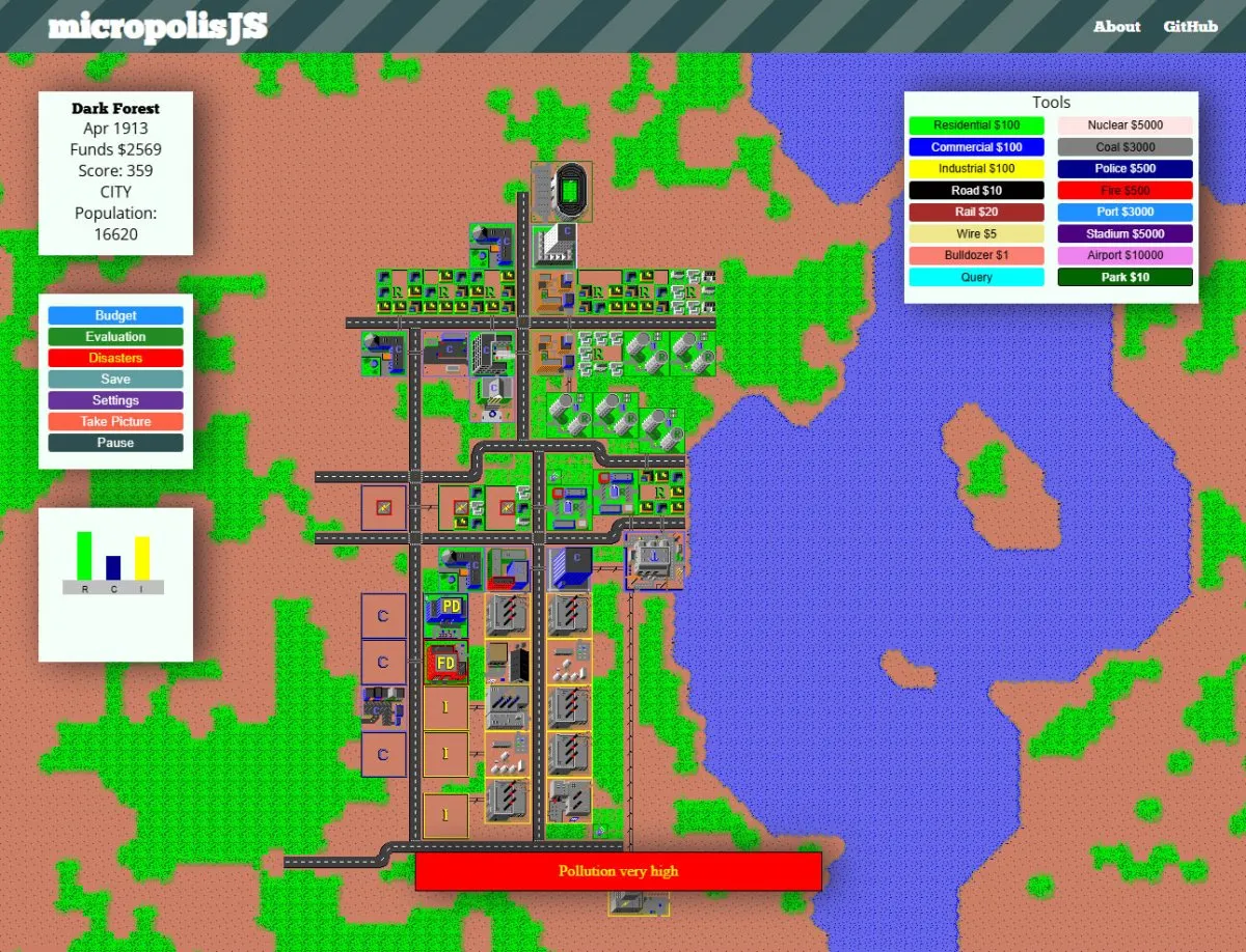 MicropolisJS  2014  online game