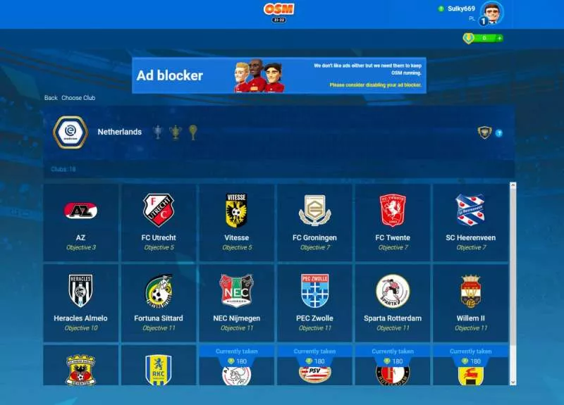 OSM Online Soccer Manager 2001 