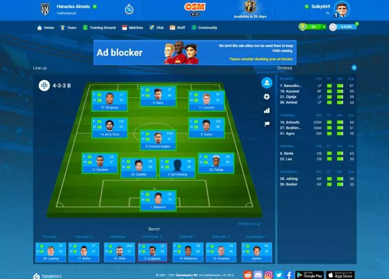 OSM Online Soccer Manager 2001  online game