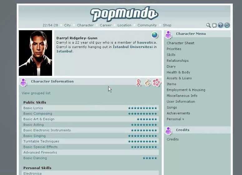 Popmundo  2009  online game