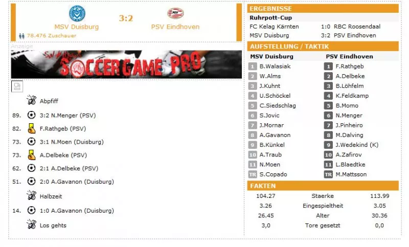 Soccer Game Pro  2003  online game