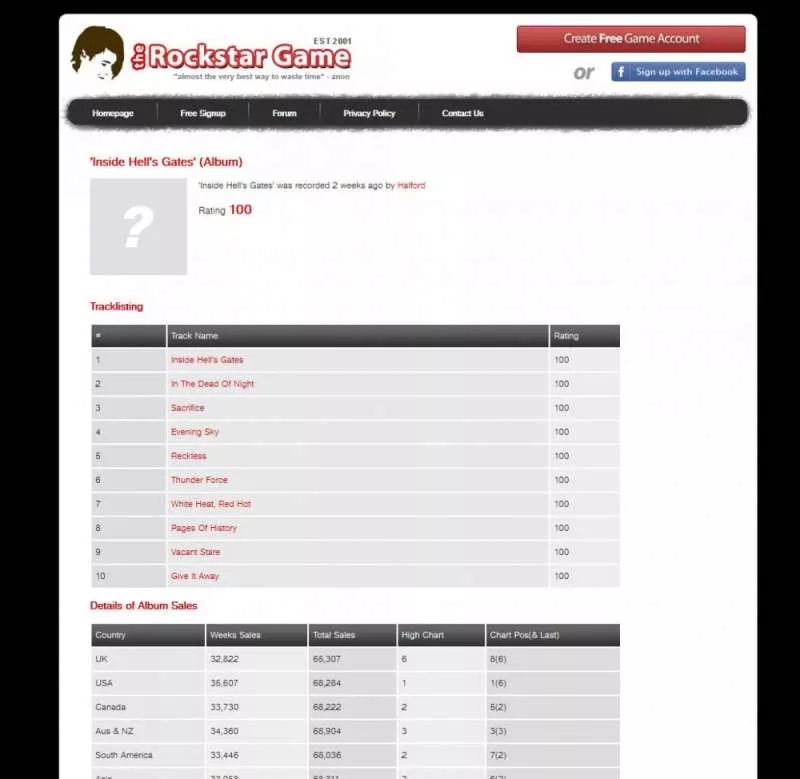 The Rockstar Game  2001  online game