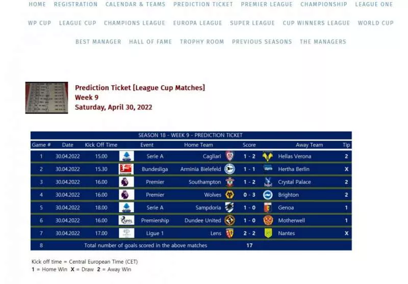 The Weekend Predictions Game  2015  online game