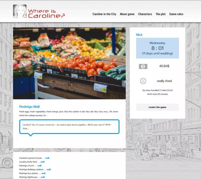 Where is Caroline?  2019  online game