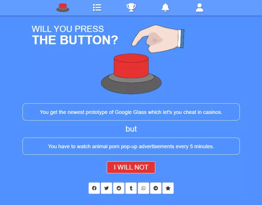 Will You Press the Button?  2013  online game