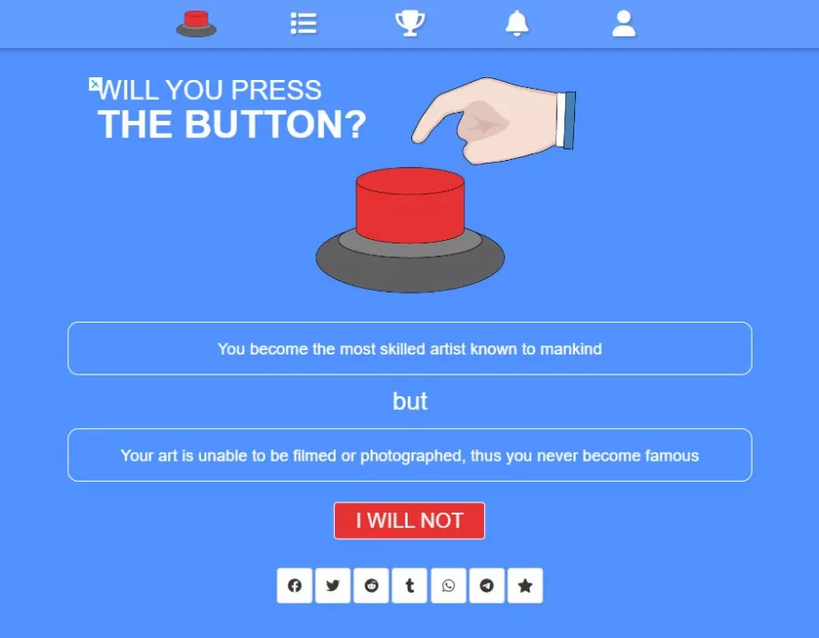 Will You Press the Button?  2013  online game