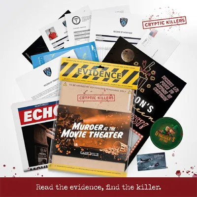 Murder mystery case file - Murder in the Movie Theatre. Can you solve this fake crime?